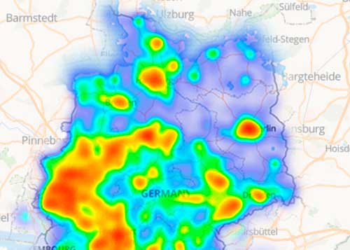 Heat-Map von Deutschland.
